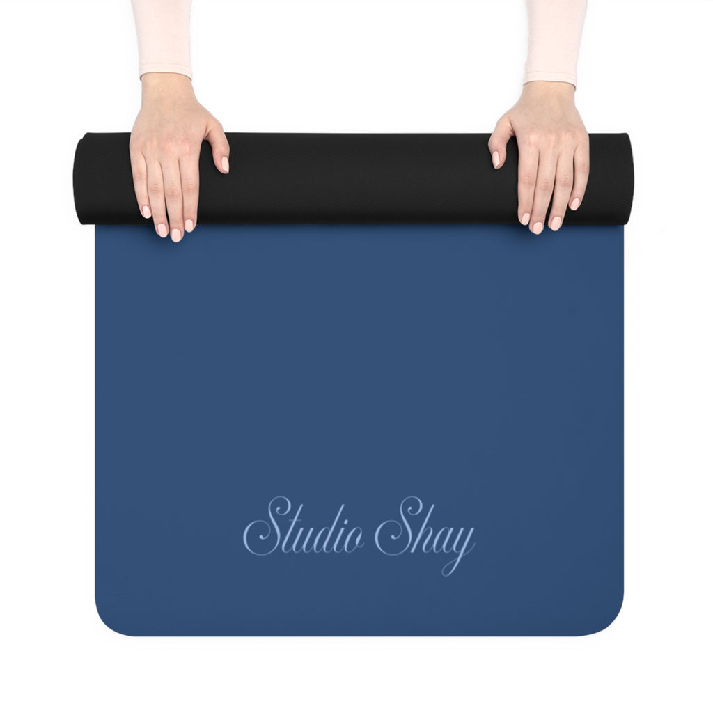 Lily Laced in Blue - Rubber Yoga Mat