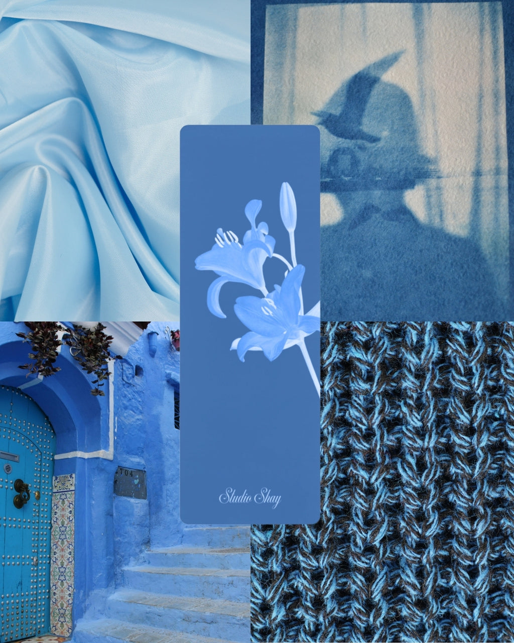 Lily Laced in Blue - Rubber Yoga Mat