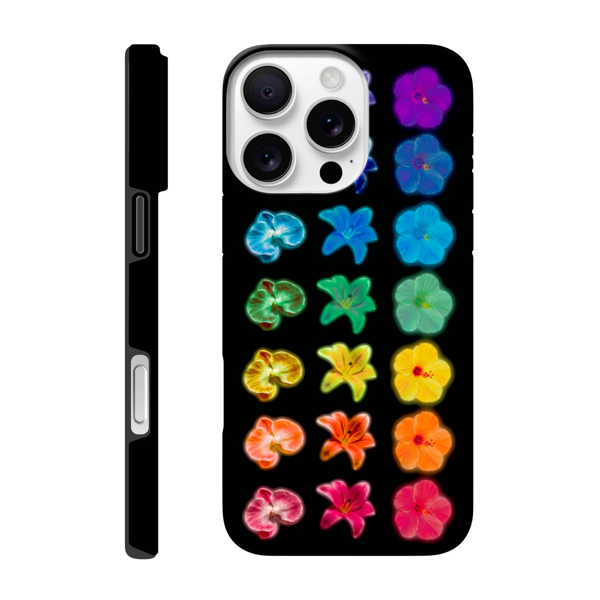 Black Chakra Flowers iPhone Case
