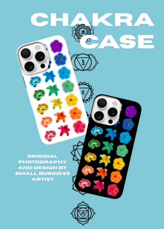 Black Chakra Flowers iPhone Case