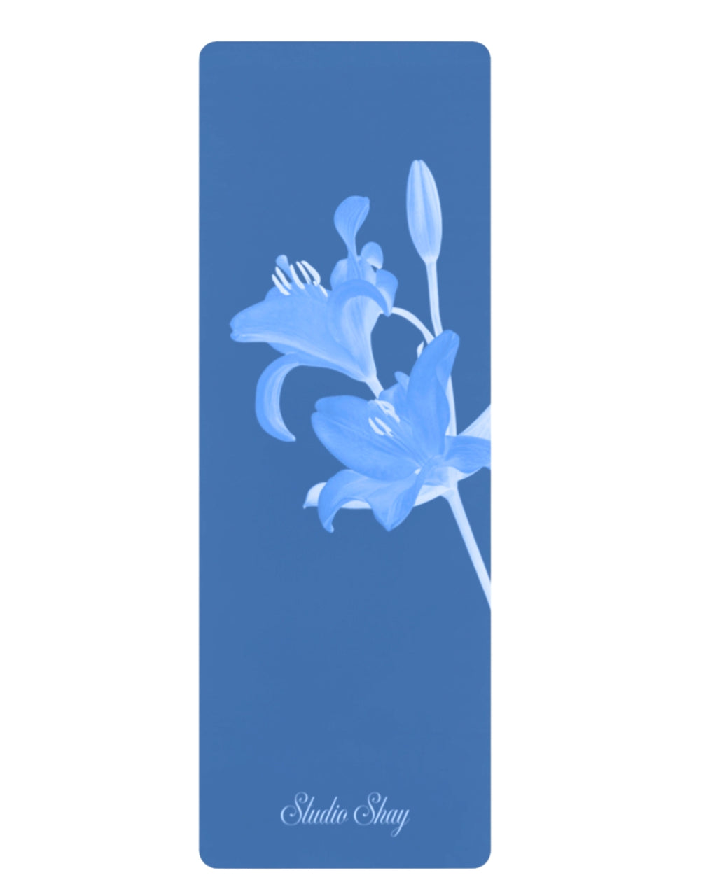 Lily Laced in Blue - Rubber Yoga Mat
